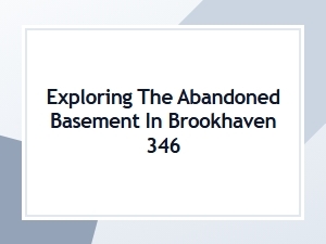 Exploring Brookhaven 346's Abandoned Basement